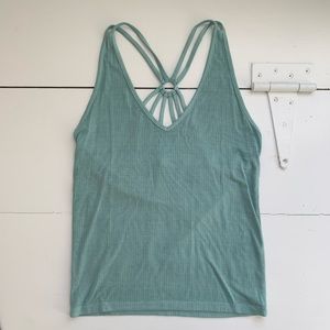 Aerie tank top with strapping back, light green, medium